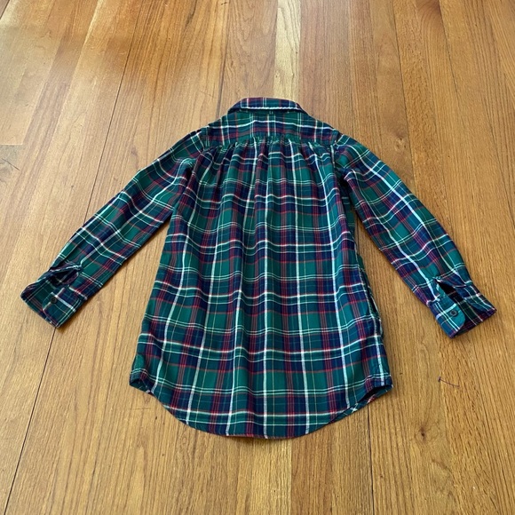 Ralph Lauren Classic Flannel Ruffles Long-Cuff Sleeves Shirtdress - Picture 7 of 9
